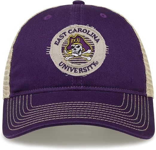 The Game One Size Fits Most Circle Trucker Mesh Hat, Purple/Khaki