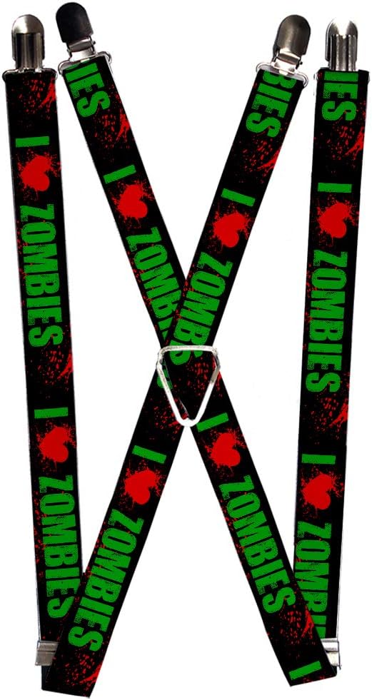 Buckle-Down Men's Suspender-Zombies, Multicolor, One Size