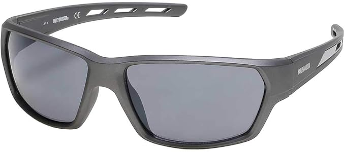 Harley-Davidson Men's Modern Rectangular Sunglasses, Gray, 63-17-135