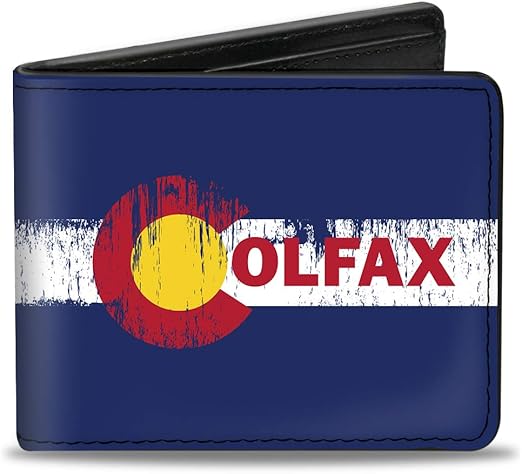 Buckle-Down Men's Wallet, Bifold, Colfax Colorado Flag Weathered, Vegan Leather, 4.0