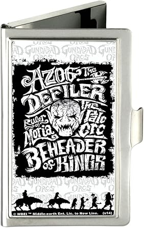 Buckle-Down Business Card Holder - AZOG THE DEFILER BEHEADER OF KINGS/Hunter Orc Silhouettes White/Gray/Black - Small