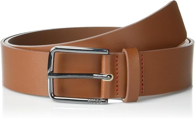 HUGO mens Thin Buckle Smooth Leather Belt