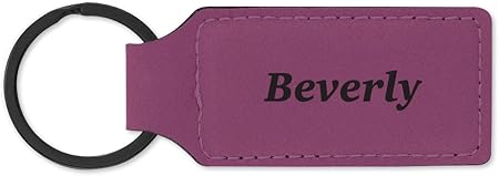 Dimension 9 Laser Engraved, Classic Leatherette Key Ring, Pink (LKR-Beverly)