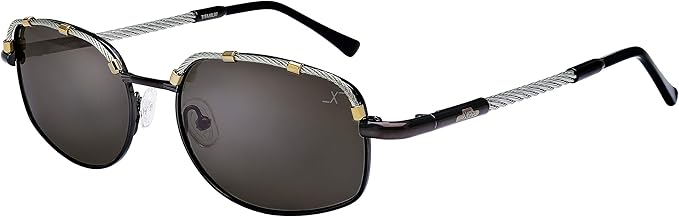 Xezo Titanium Polarized Retro Aviator Designer Dark Mirrored Sunglasses. Driving, Dark Grey Metallic, 1 oz (Airman 2002 R Cable)