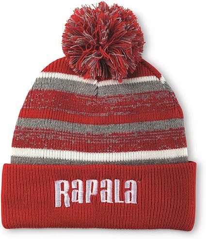 Rapala Pom Beanie Red w/White Logo