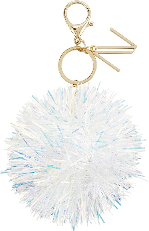 Slant Collections Gift for Women and Teenage Girls Pom Pom Mylar Tassel Keychain, 3