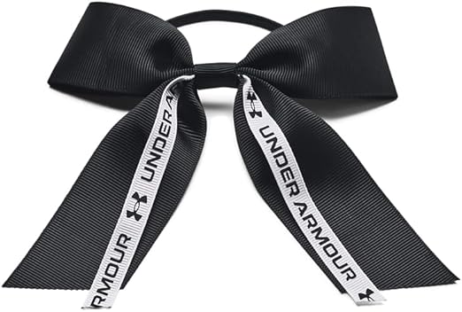 Under Armour Women's Team Bow Hair Tie, (001) Black/White/Black, One Size Fits Most