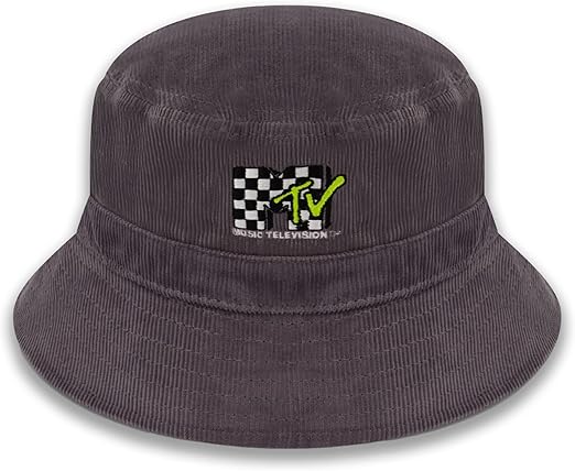 Concept One Women's MTV Checkered Logo Bucket, Packable Travel, Wide Brim Summer Hat