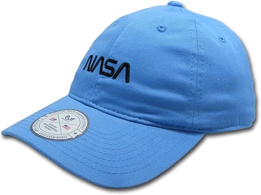 Rapiddominance NASA Relaxed Caps, Worm, Sky, Light Blue, One Size Fits Most