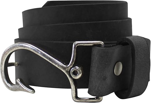 Bison Designs Cast Away Leather Belt - USA Made by - 38mm Leather - Solid Brass Buckle - Black, 40