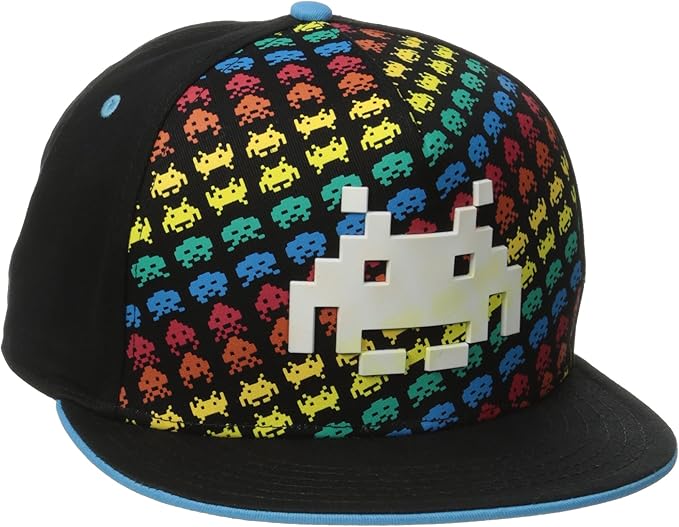 Concept One Space Invaders Men's All Over Print Crown with Rubber Patch Logo