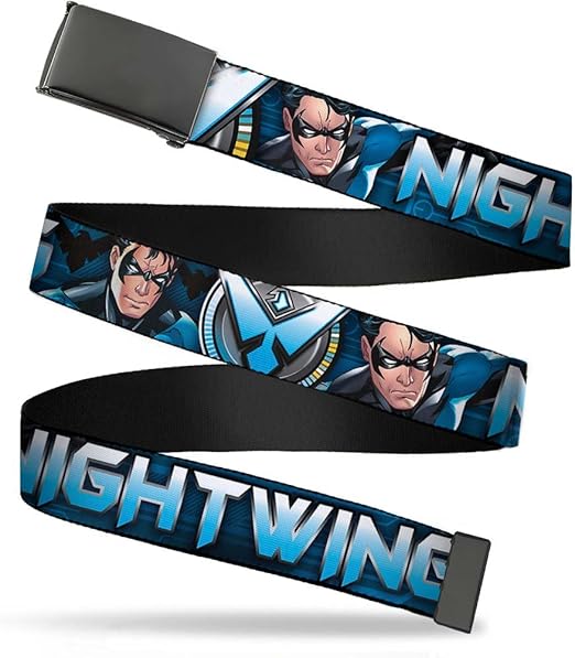 Buckle-Down Men's Web Belt Nightwing, Multicolor, 1.25