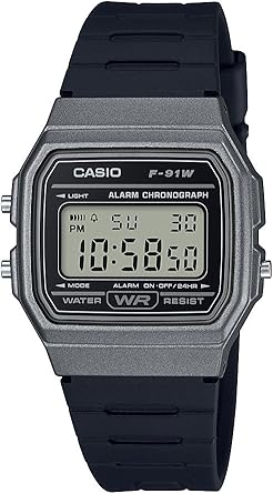 Casio Men's 'Vintage' Quartz Plastic and Resin Casual Watch, Color:Black (Model: F-91WM-1BCF)