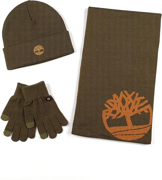 Timberland Double Layer Scarf, Cuffed Beanie & Magic Glove Gift Set