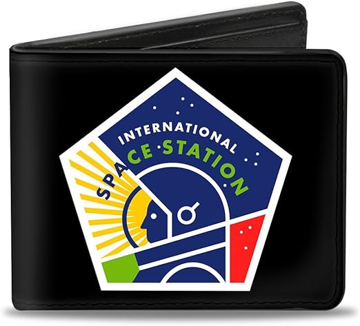 Buckle-Down PU Bifold Wallet - INTERNATIONAL SPACE STATION Pentagon Black/White/Multi Color