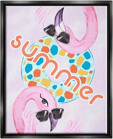 Stupell Industries Pink Summer Flamingos Pool Float Tropical Sunglasses, Design by Ziwei Li