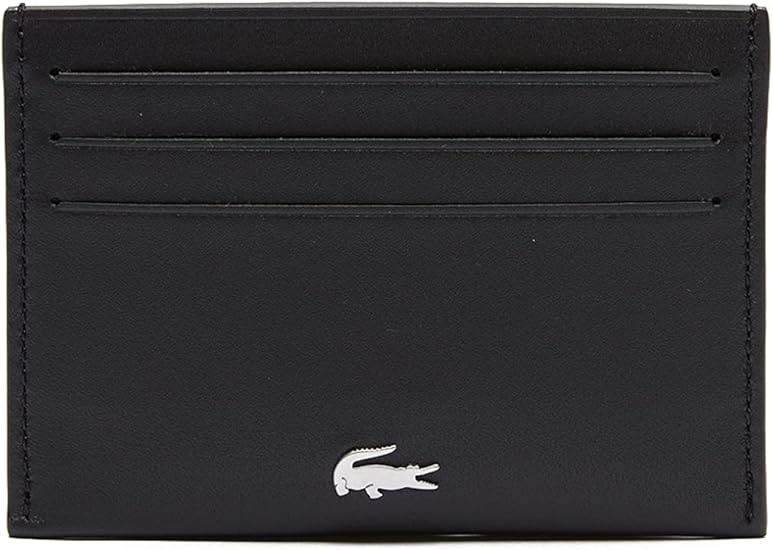 Lacoste Mens Fitzgerald Credit Card Holder, Black, One Size