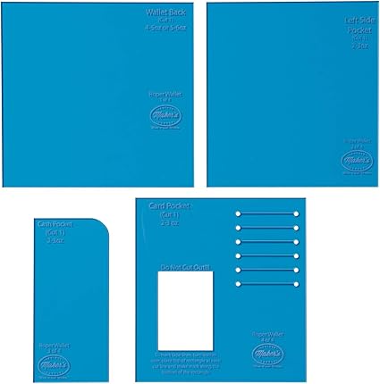 Weaver Leather Roper Wallet Acrylic Template Set by Maker's Leather Supply , Blue