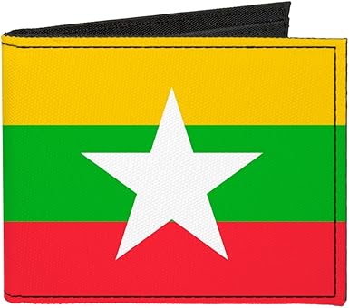 Buckle-Down Canvas Bi-fold Wallet-Myanmar Flag