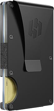 Hayvenhurst Reinvented Design Men's Wallet - Slim, Minimalistic & Seamless, Blocks RFID Scanners, Holds 12 Cards & Has a Money Clip (Obsidian)