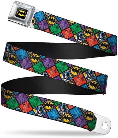 Buckle-Down Men's Seatbelt Belt Batman Kids, Multicolor, 1.0