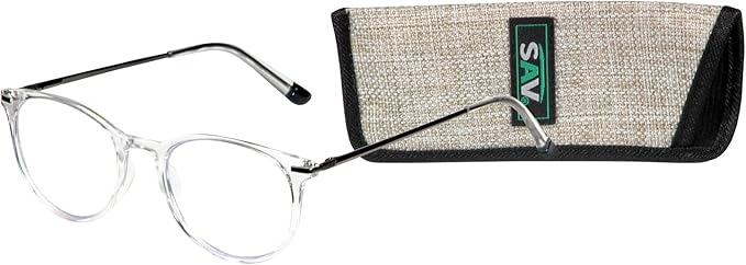 2307 Round Reading Glasses, Clear, 1.75 + 2