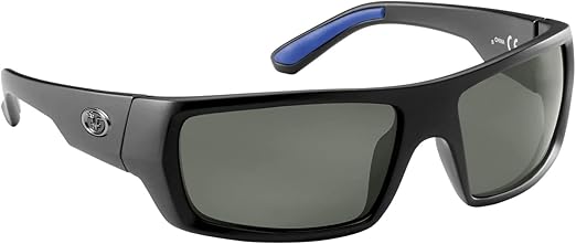 Flying Fisherman Wrap Around Polarized Sunglasses, Matte Black Frame/Smoke Lens, Medium