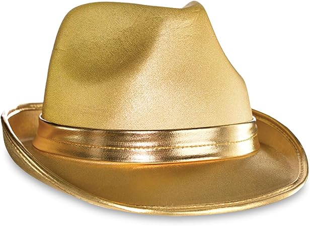 Stunning Gold Velour Fedora Hat - 5