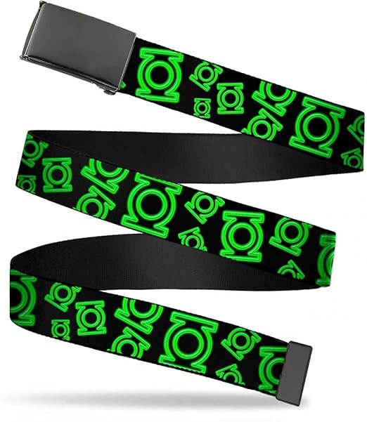 Buckle-Down Men's Web Belt Green Lantern, Multicolor, 1.5