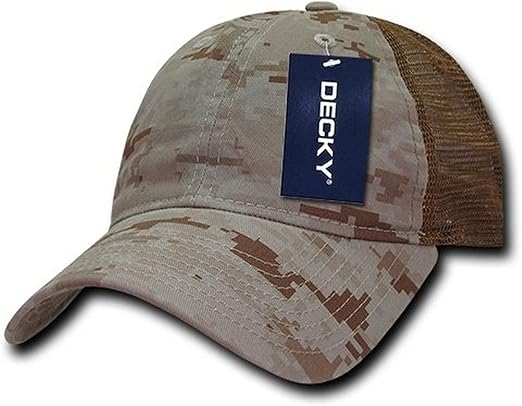 DECKY 225-DES Relaxed Camo Trucker Caps, Des, Desert