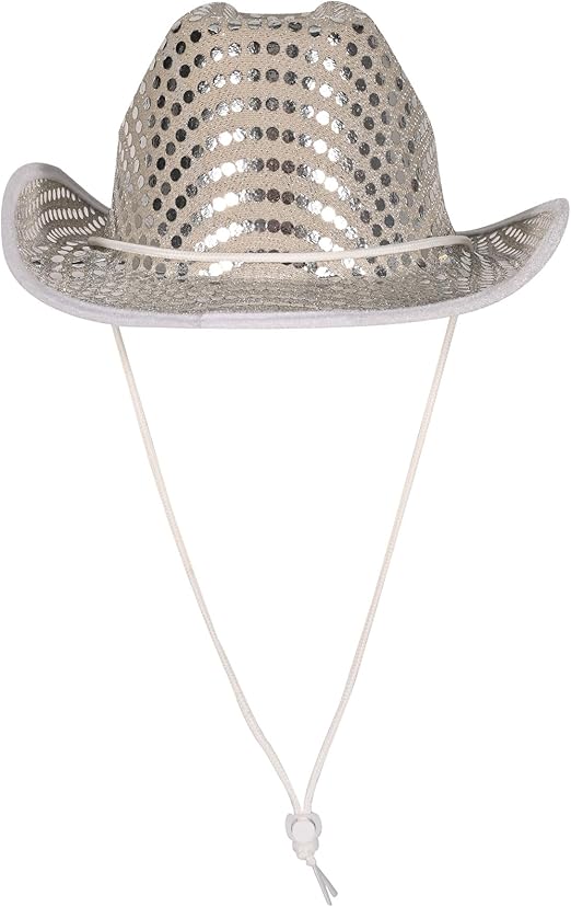 Beistle mens Sequined Cowboy Hat With Adjustable Chin Strap