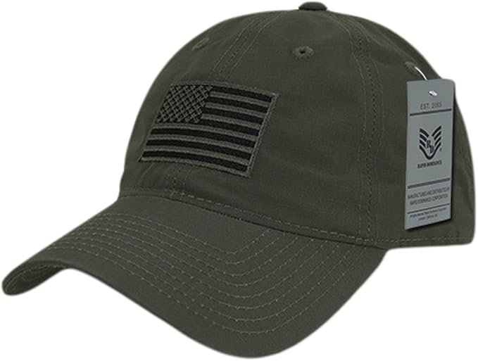 Rapiddominance S73-USA-OD Relaxed Ripstop Cap, USA, Olive, Olive Drab