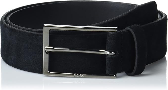 BOSS Hugo Men's Soft Suede Leather Belt, Black Oil, one Size