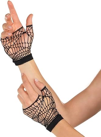 Web Net Fingerless Gloves - Standard Size (1 Count) - Perfect for Costumes, Halloween, Parties and Performance Accessories