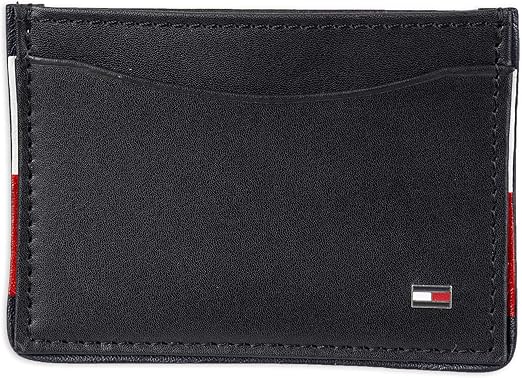 Tommy Hilfiger mens Slim Front Pocket Card Case Wallet with ID Window