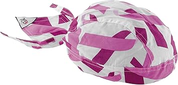 ZANheadgear Flydanna 100 Percentage Cotton Pink Ribbon Bandanna (White)