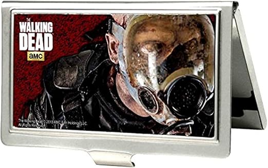 Buckle-Down Business Card Holder - THE WALKING DEAD Gas Mask Zombie Red - Small