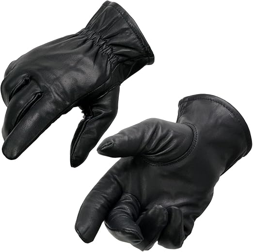 Milwaukee Leather SH734 Men's Black Thermal Lined Leather Motorcycle Hand Gloves W/Sinch Wrist Closure