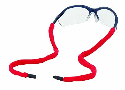 Chums Safety 13002 Cotton Eyewear Retainer with Reconnecting Single Breakaway, Red (Pack of 6)