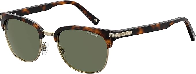 Polaroid Sunglasses Men's PLD 2076/S Browline Sunglasses, Havana/Polarized Green, 53mm, 20mm