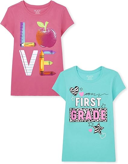 The Children's Place Girls School Graphic T Shirts Multipack