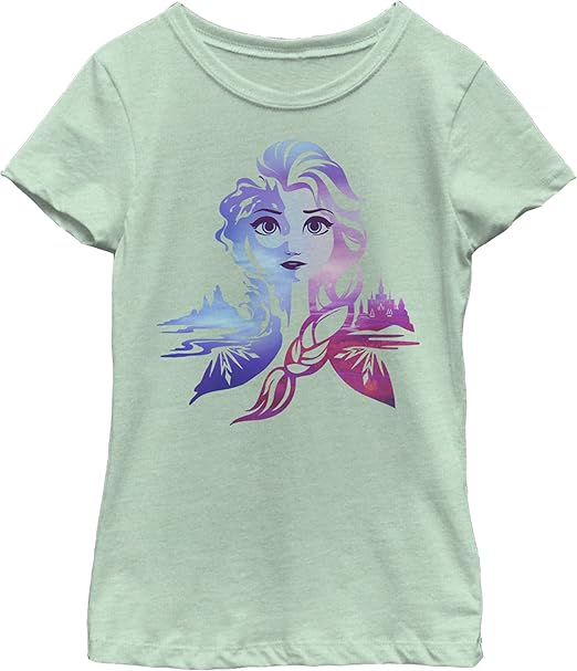 Disney Frozen 2 Elsa Seasons Girl's Heather Crew Tee