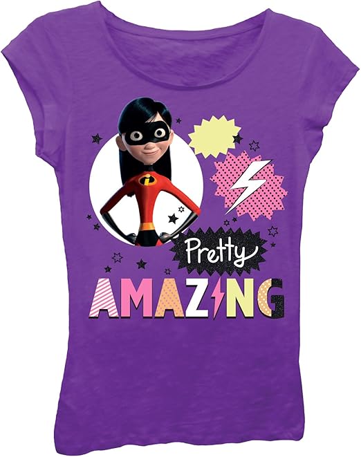 Disney Girls' The Incredibles 2 Violet Pretty Amazing Short Sleeve T-Shirt