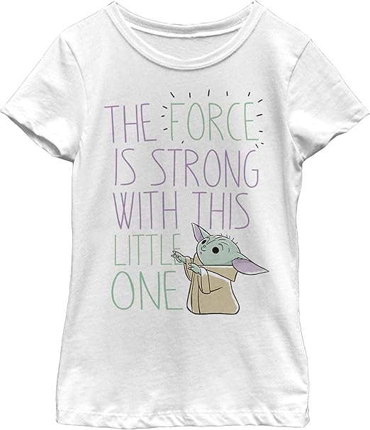 STAR WARS Girl's The Mandalorian The Mandalorian The Child The Force is Strong T-Shirt