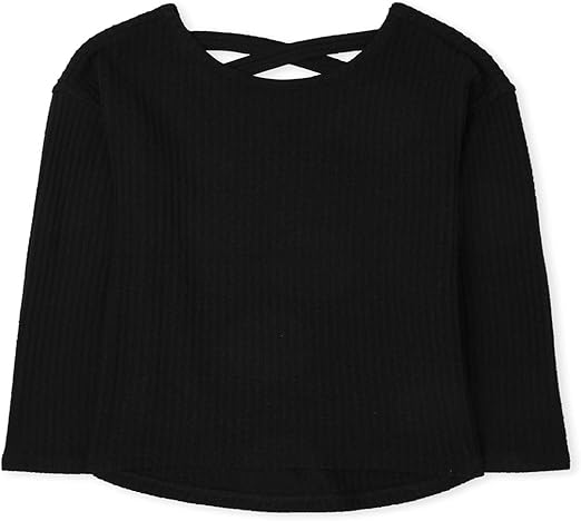 The Children's Place Girls' Long Sleeve Cross Back Thermal Lightweight Sweater