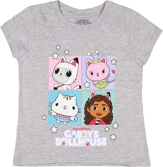 Gabby's Dollhouse Girls' Kitty Friends Pandy Paws Cakey Cat Kitty Fairy Graphic Print Kids T-Shirt