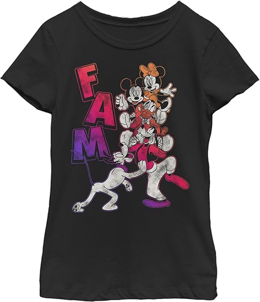 Disney Mickey Mouse Fam Gradient Portrait Girls Standard T-Shirt