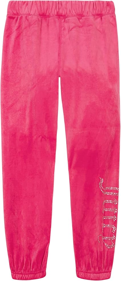 Juicy Couture Girls' Plush Velour Pant and Hoodie Sweatshirt Seperates, Fucshia/Jogger