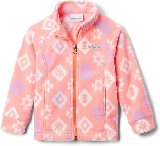 Columbia Youth Girls Benton Springs II Printed Fleece, Hot Coral Hinterland, X-Small