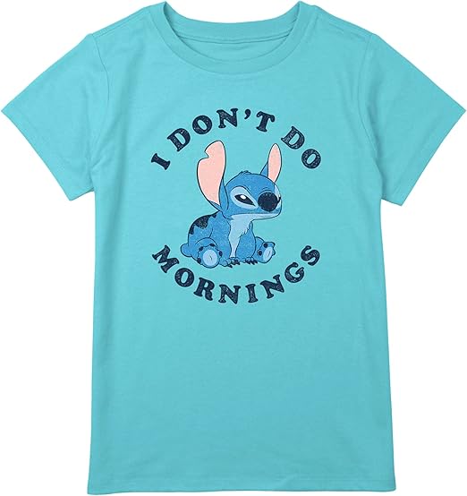 Disney Plus Size Lilo Stitch Mornings Girls Short Sleeve Tee Shirt